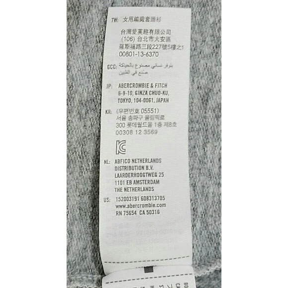 Abercrombie & Fitch Womens Short Oversized Fleece Hoodie Heather Gray A&F Size M - Picture 10 of 11